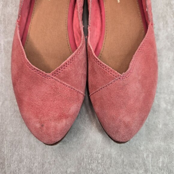 Toms Jutti Ballet Flats Coral Suede Pointed Toe Comfort Ballerina Shoes Size 8 - Picture 10 of 10